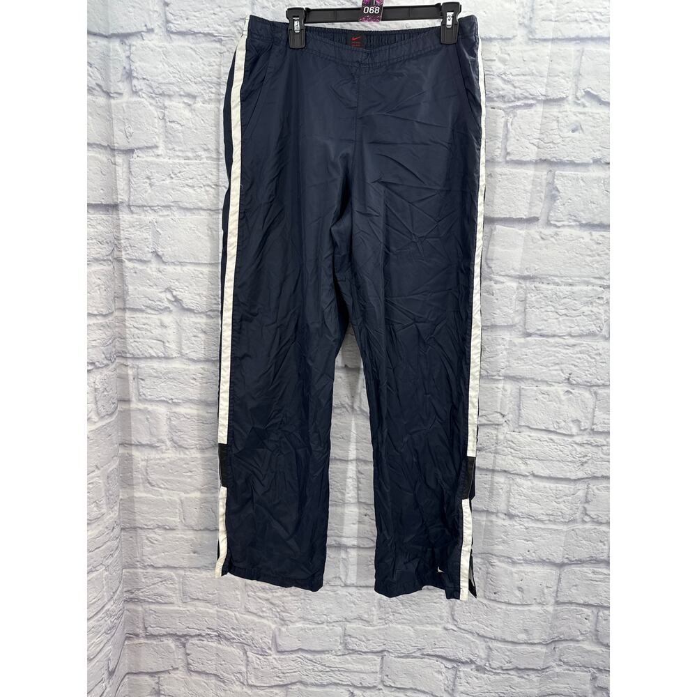 Women's Nike Track Pants from early 2000's Navy white side stripe Large